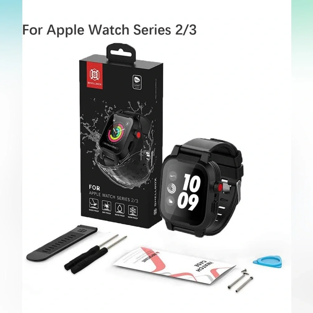 🆕 BAND for Apple Watch Waterproof Case for 38mm Watch Band and Screen Protector